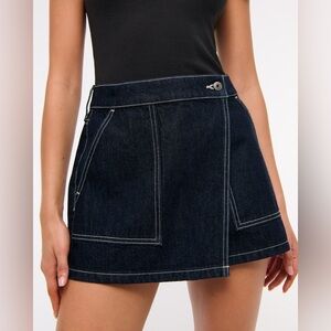 NWT Abercrombie & Fitch Mid Rise Denim Wrap Mini Skirt Size 10/30